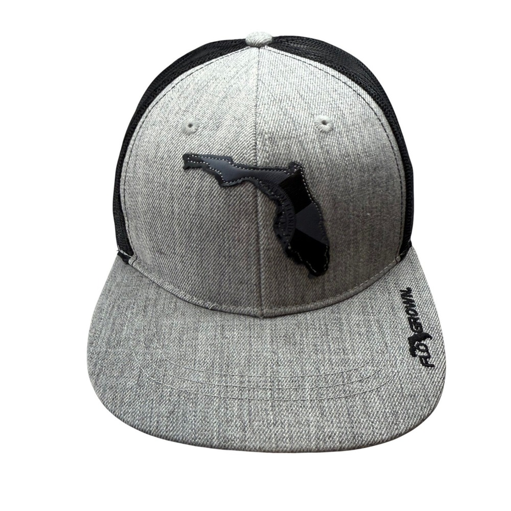 FloGrown Mens Florida State Patch Trucker Hat Grey Snapback Mesh NEW